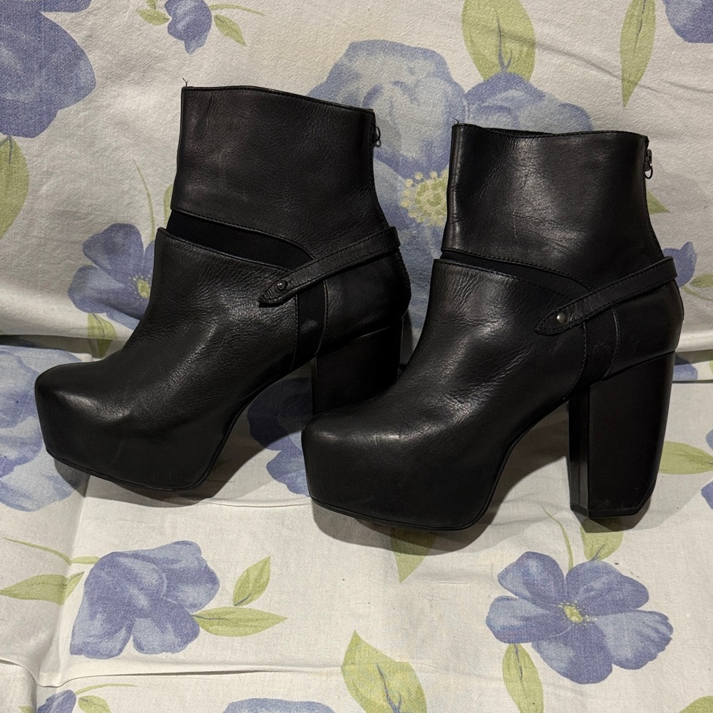 Miista Women’s Black Platform Ankle Boots - Stylish High Heel